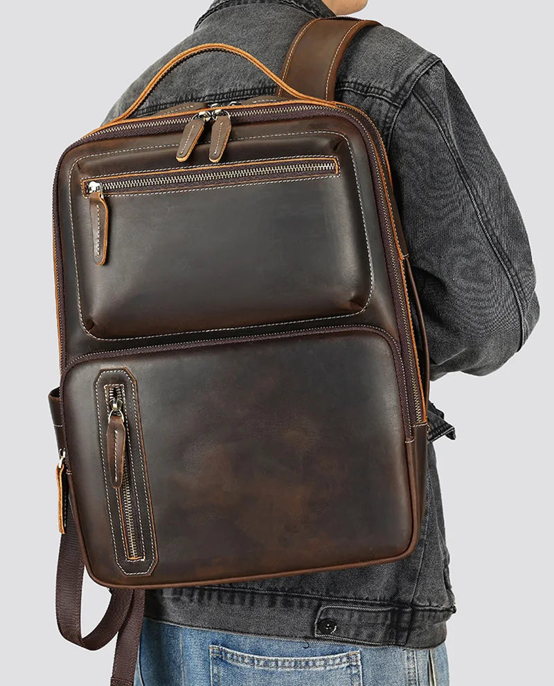Sac a Dos Cuir Noir Homme Alex