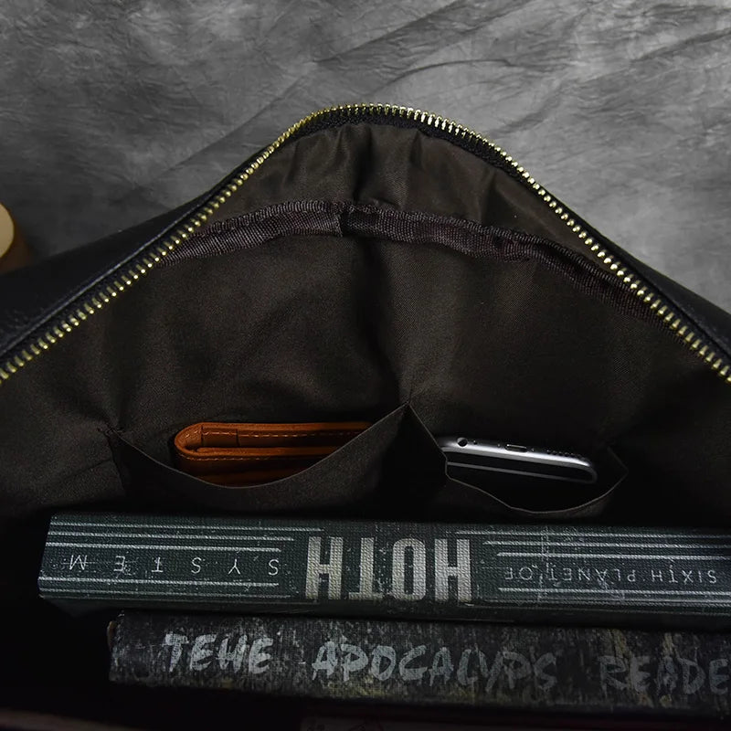 Sac Ordinateur Homme Cuir Noir