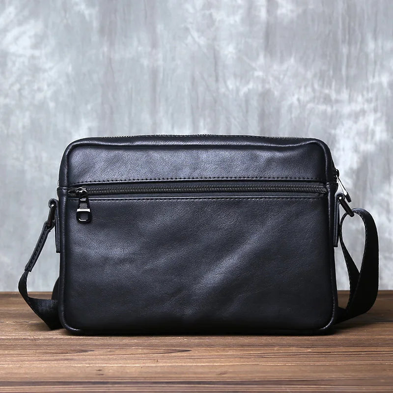 Sac Cuir Noir Besace