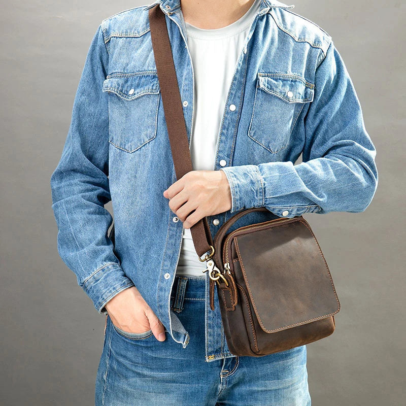 Sac Bandoulière Homme Cuir Souple