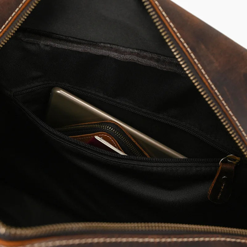 Sac de Voyage Cuir Marron Homme